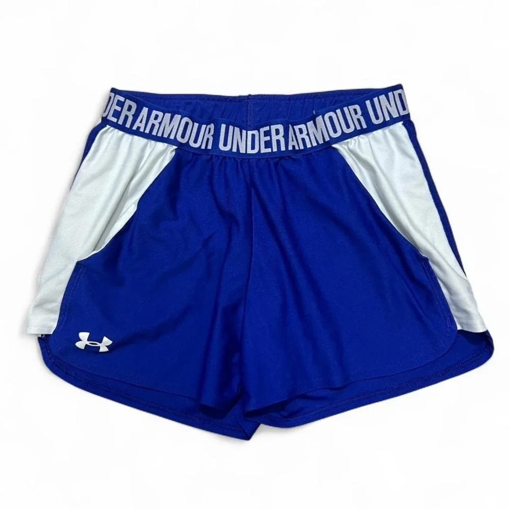 Under Armour Royal Blue White Shorts Women's Small Activewear Fitness